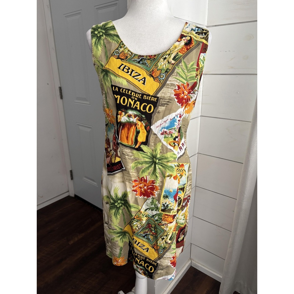 Jams World Dress Womens XS Multi Color Hawaiian Travel Tropical USA Made